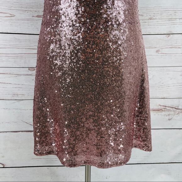 Speechless Rose Gold Keyhole Sequin Dress - Picture 9 of 15